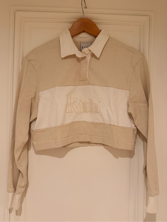Kith Tops - Kith Rugby Polo Top in Cream & White